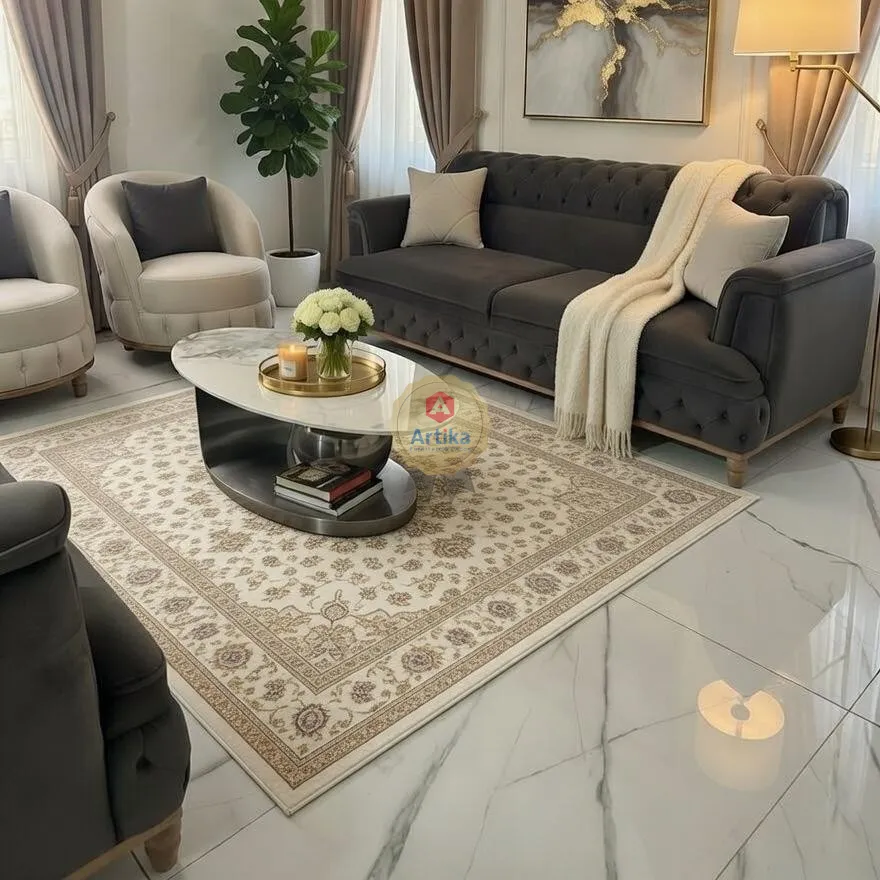 طقم كنب نيوكلاسيك بتفاصيل الكابيتونيه الفاخرة