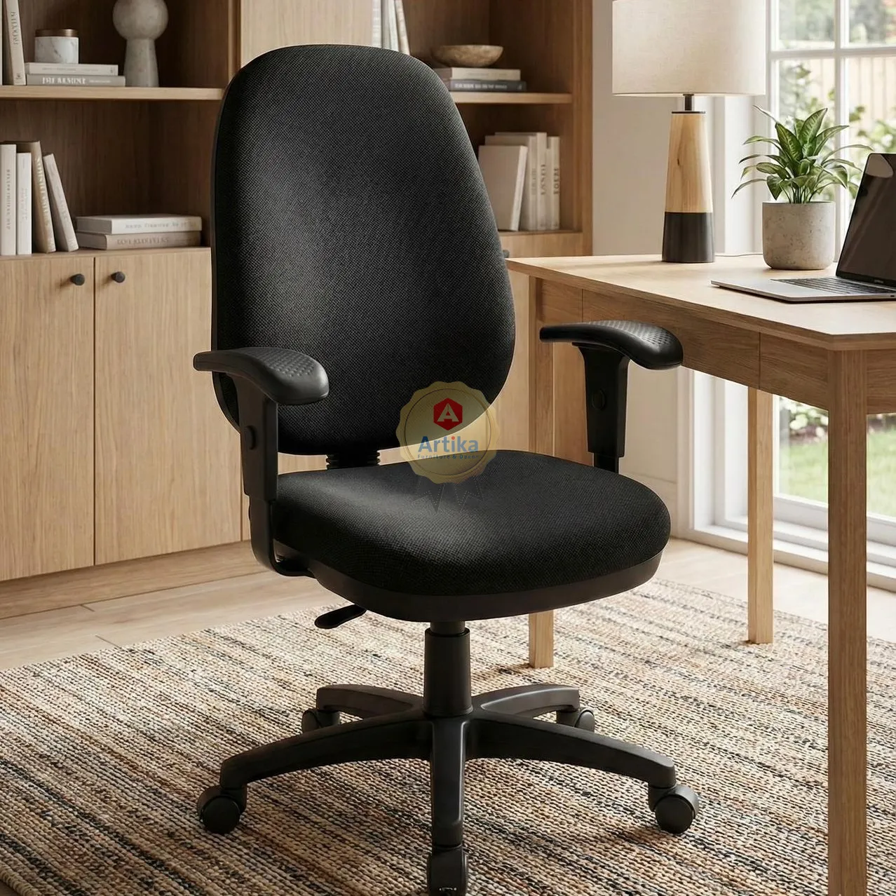 كرسي مكتب عملي بظهر مرتفع وقماش منسوج